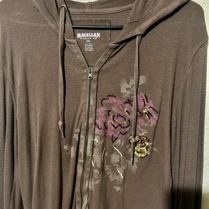 Brown Floral Women's Hoodie